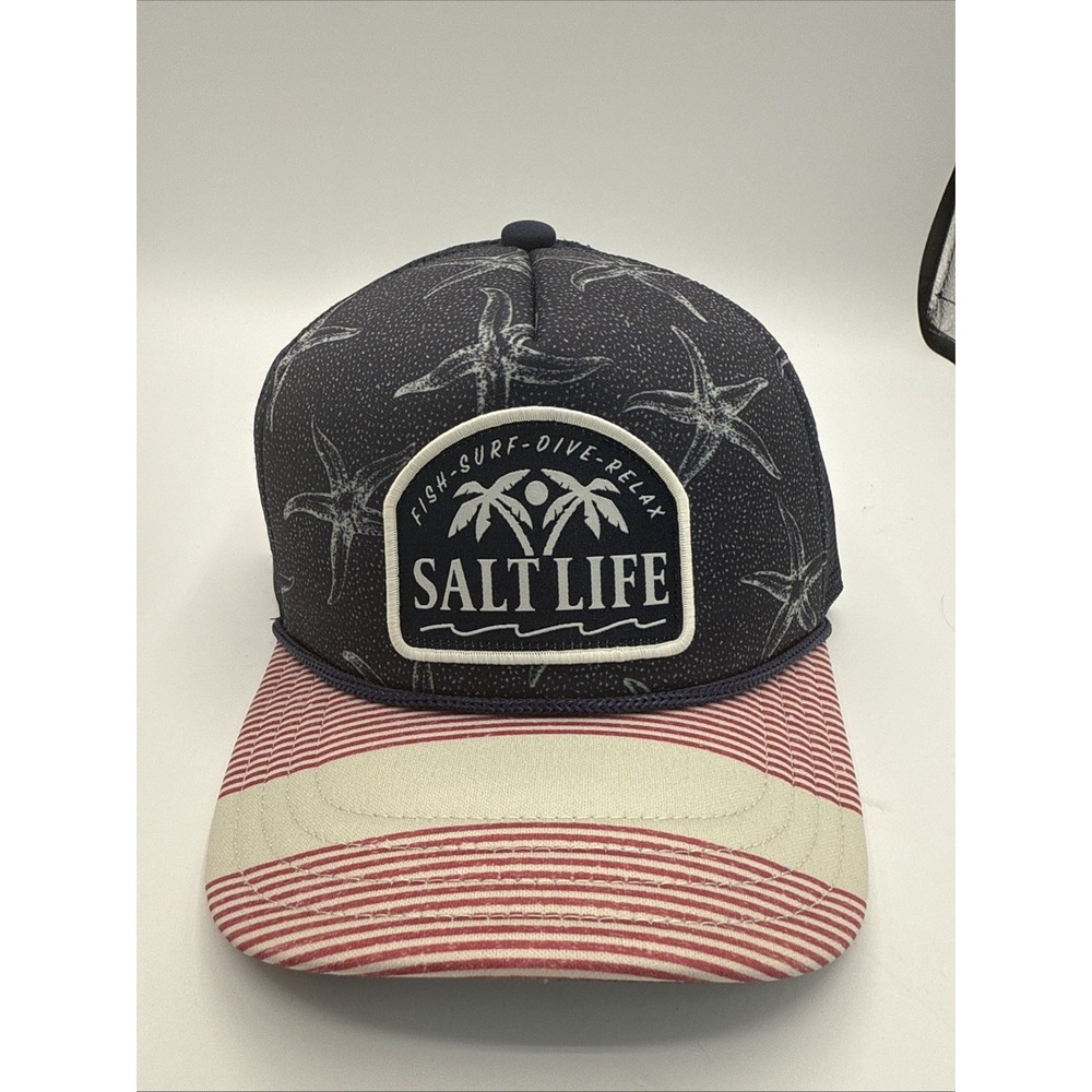 Salt Life Youth Salty Honor Hat‎ Navy NWT Fish-Surf-Dive-Relax Cap OSFM